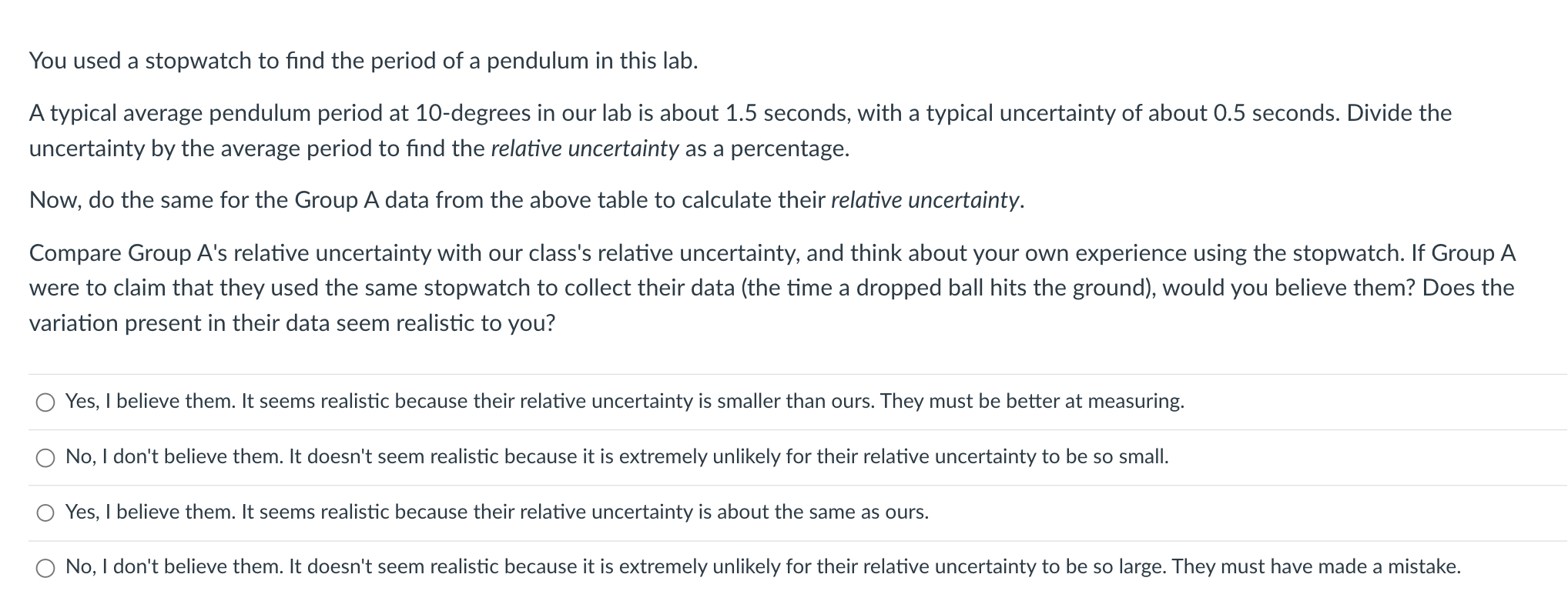 Solved Group A and Group B did a ball drop experiment to