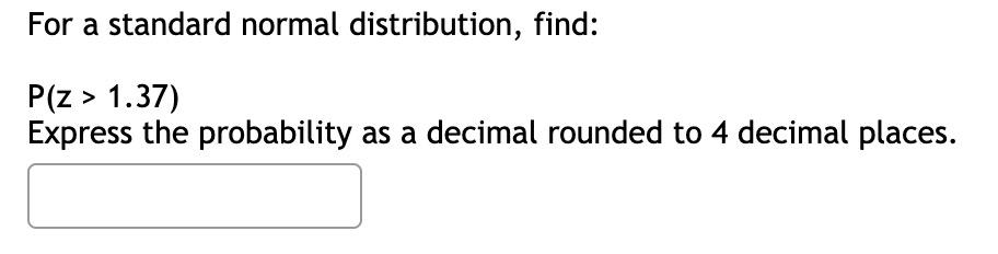 Solved For A Standard Normal Distribution Find 9510