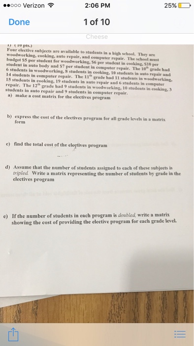 solved-four-elective-subjects-are-available-to-students-in-a-chegg