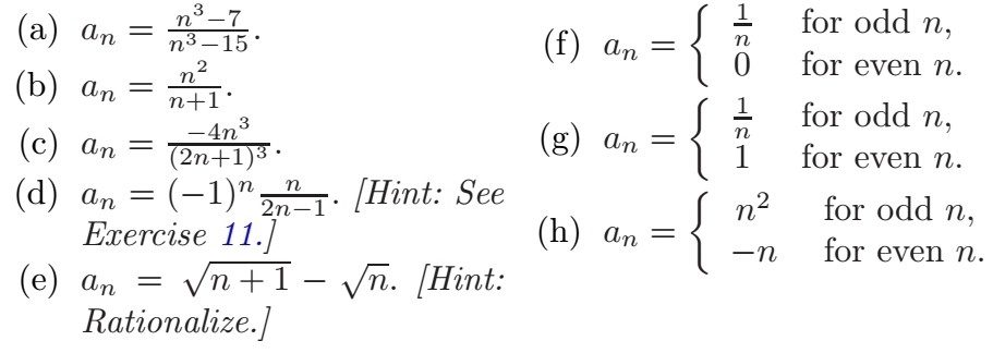 Solved 2. In The Following, Sequences (an) Are Given. | Chegg.com