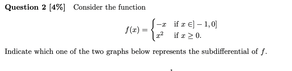 Solved Question 2[4%] Consider the function f(x)={−xx2 if | Chegg.com