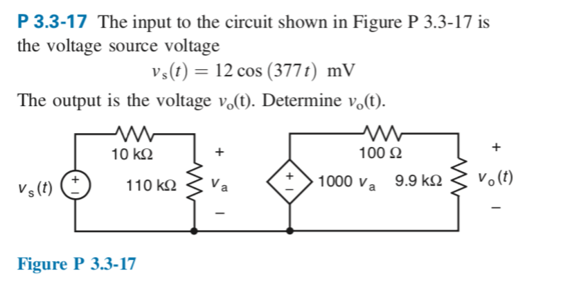 Solved P 3.3-17 The input to the circuit shown in Figure P | Chegg.com