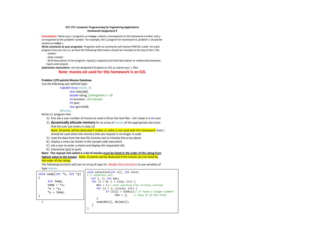 ECE 175: Computer Programming for Engineering