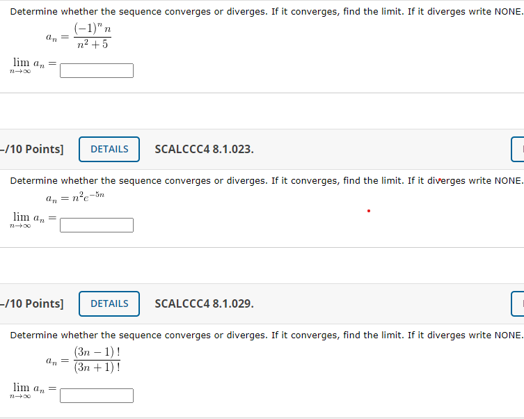 Solved Determine Whether The Sequence Converges Or Diverges. | Chegg.com