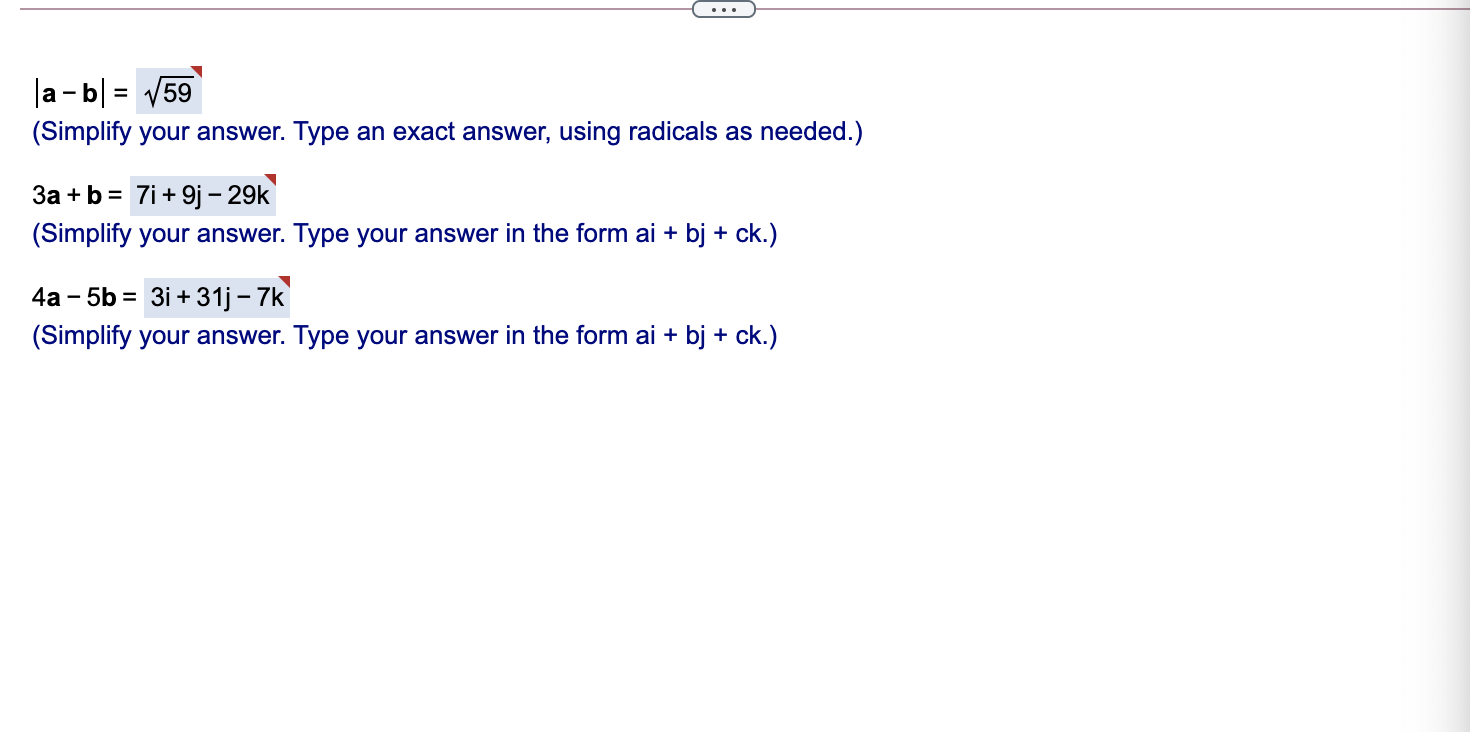 Solved Find (a - B), 2a +b, And 3a - 5b. -3 -2 A= 3 B = -3 6 | Chegg.com