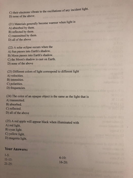 Solved C) their electrons vibrate to the oscillations of any