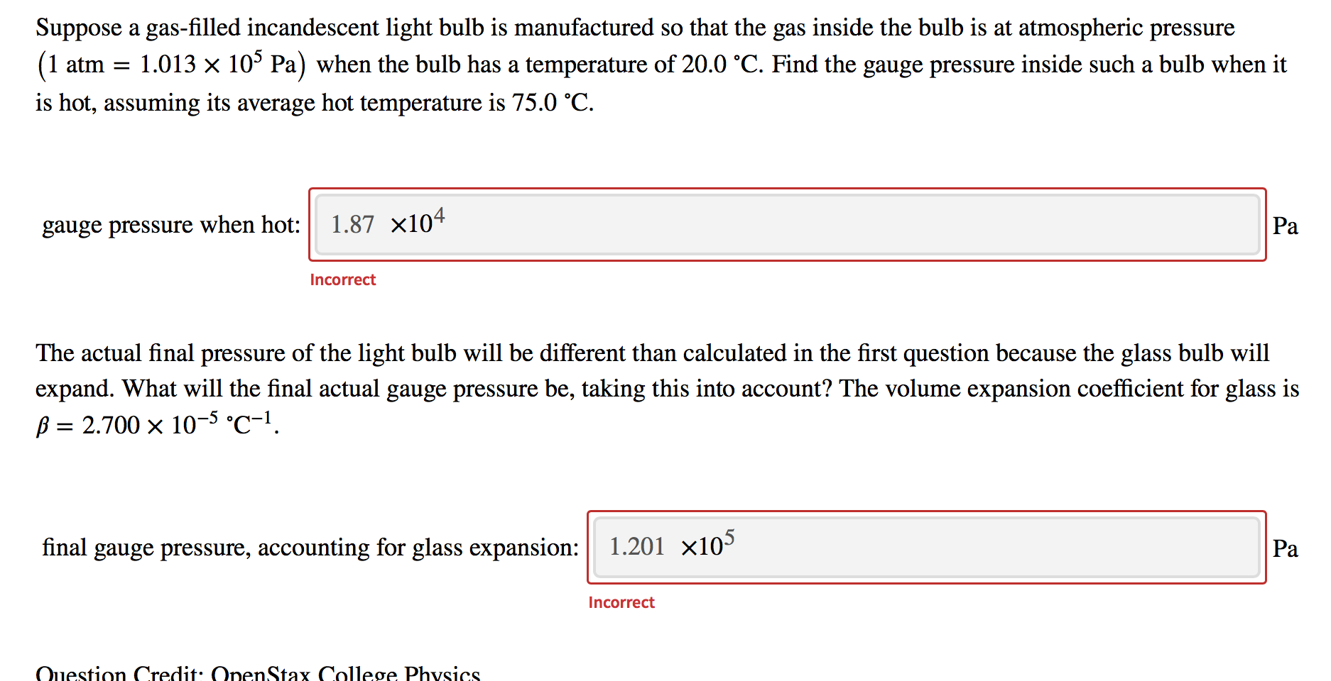 Solved Suppose a gasfilled incandescent light bulb is