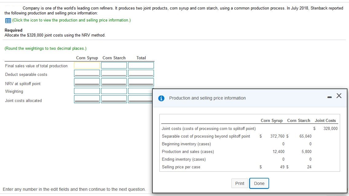 Solved Company is one of the world's leading corn refiners.