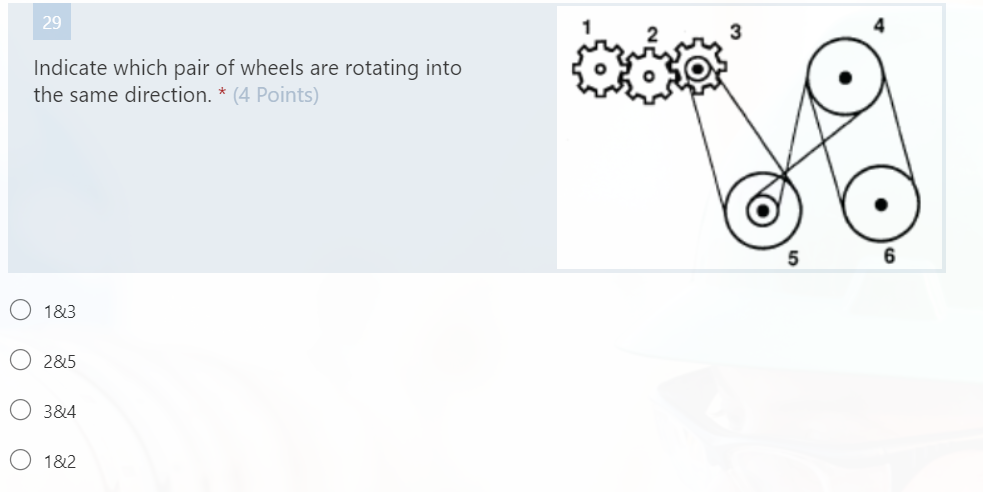 Solved Indicate which pair of wheels are rotating into the | Chegg.com