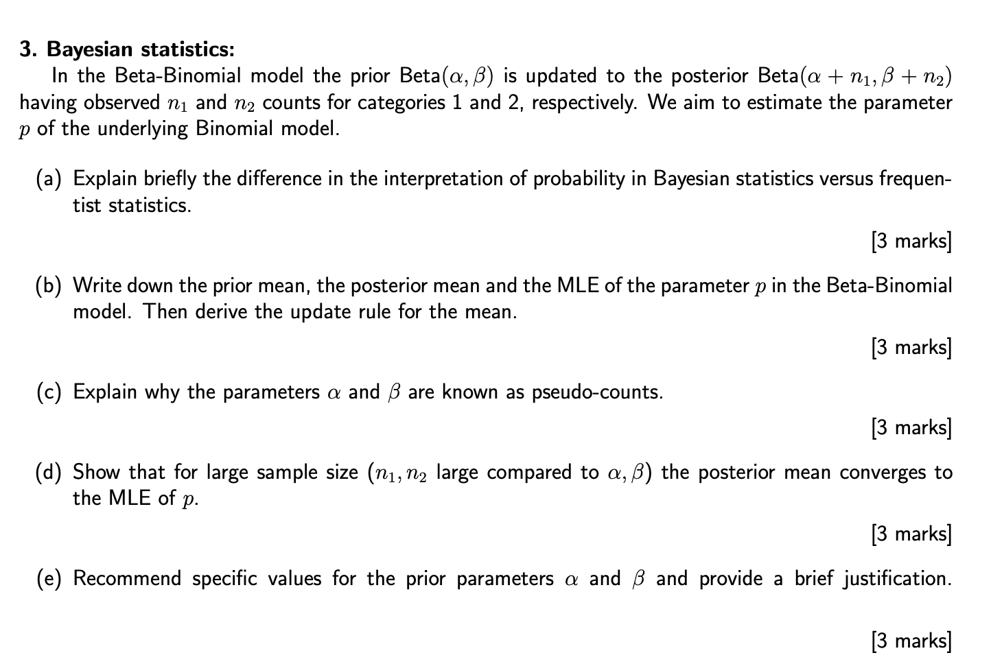 3. Bayesian Statistics: In The Beta-Binomial Model | Chegg.com