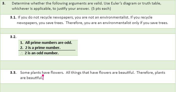 Solved 3. Determine whether the following arguments are | Chegg.com