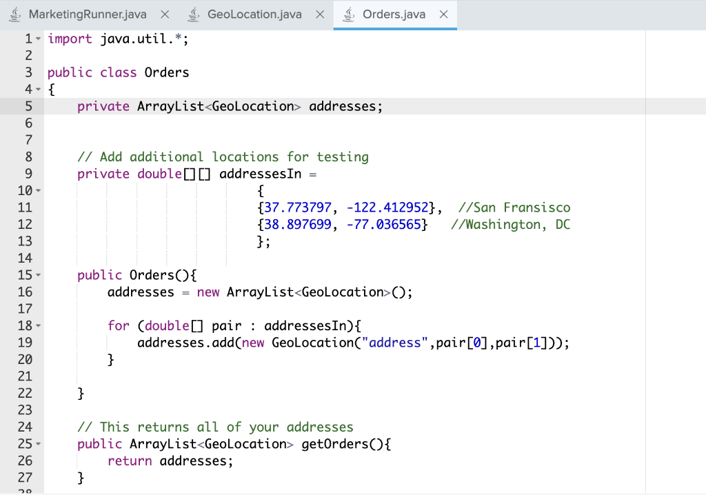 Solved Please submit all code for MarketingRunner.java | Chegg.com