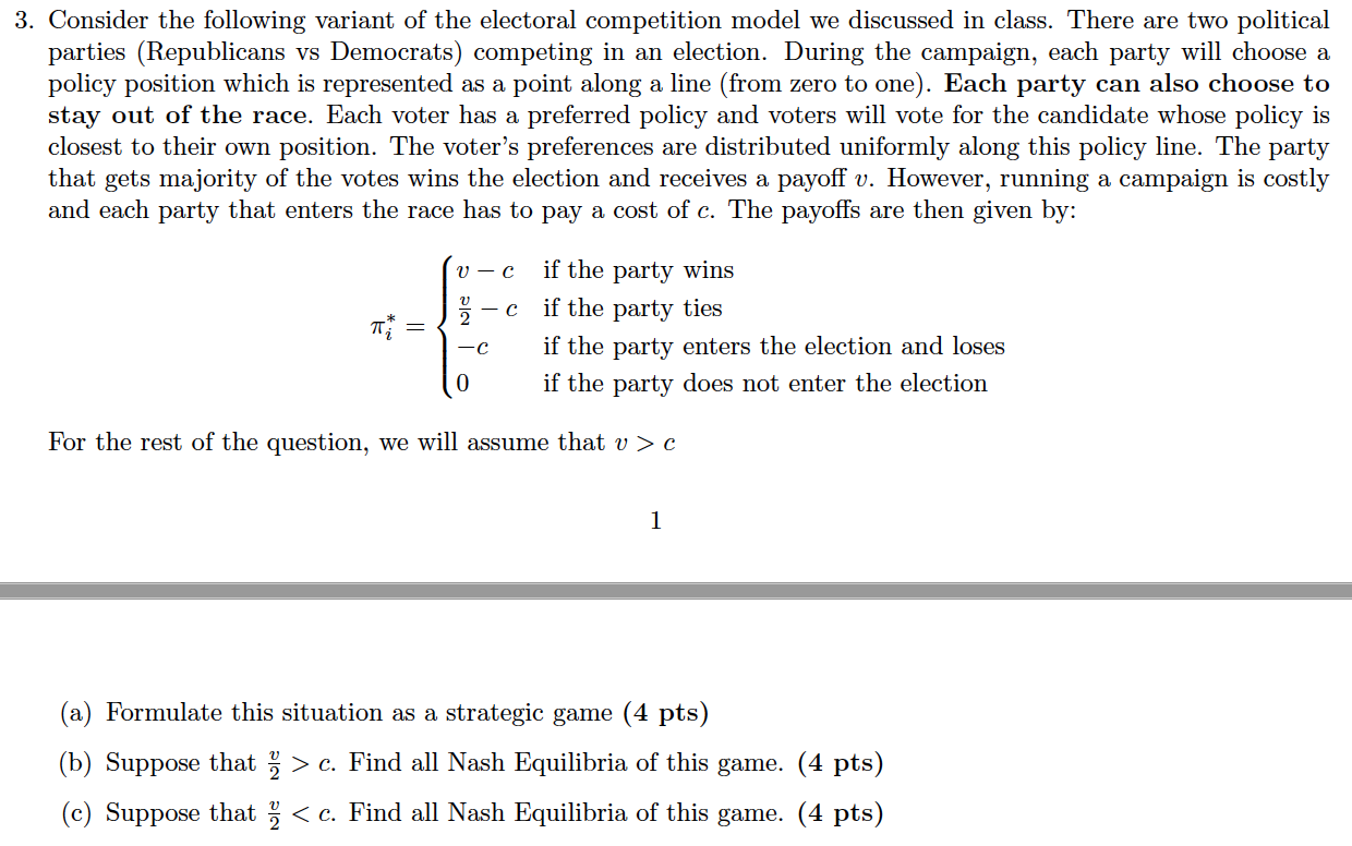 3. Consider The Following Variant Of The Electoral | Chegg.com