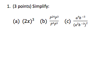 Solved 1 3 Points Simplify P24p3 A B 3 A 2x B Chegg Com
