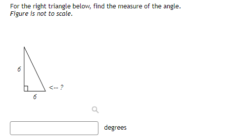 Solved For the right triangle below, find the measure of the | Chegg.com