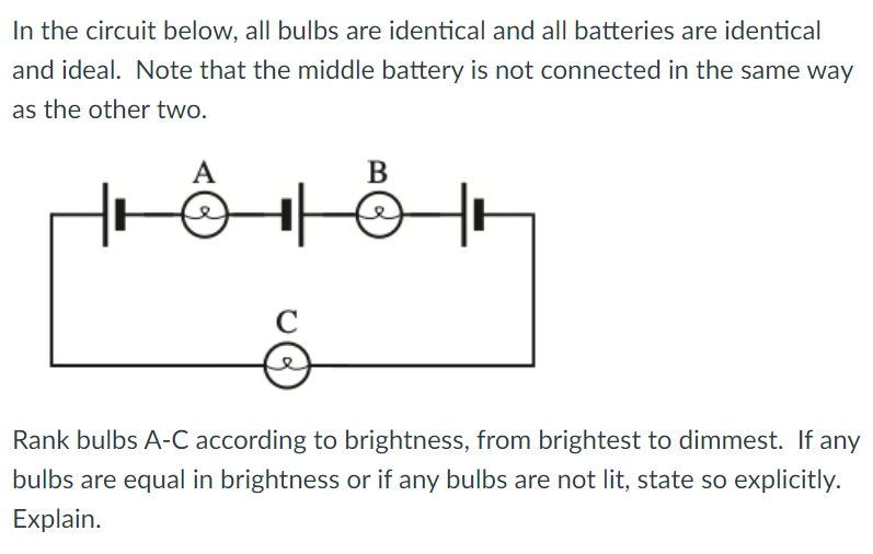 Solved In The Circuit Below, All Bulbs Are Identical And All | Chegg.com