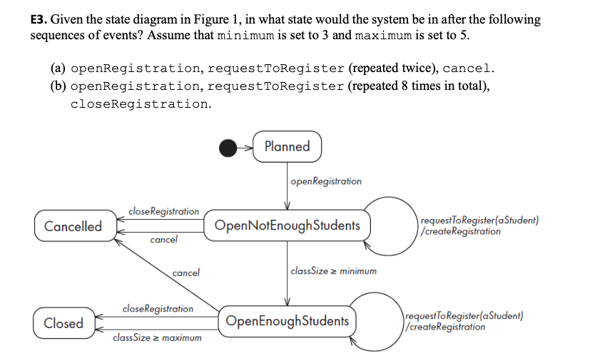 Solved E3. Given The State Diagram In Figure 1, In What | Chegg.com