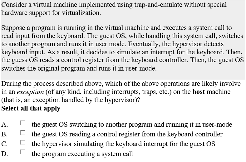 Solved Consider A Virtual Machine Implemented Using | Chegg.com