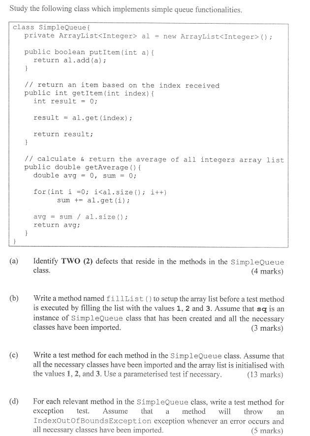 Solved Study the following class which implements simple | Chegg.com