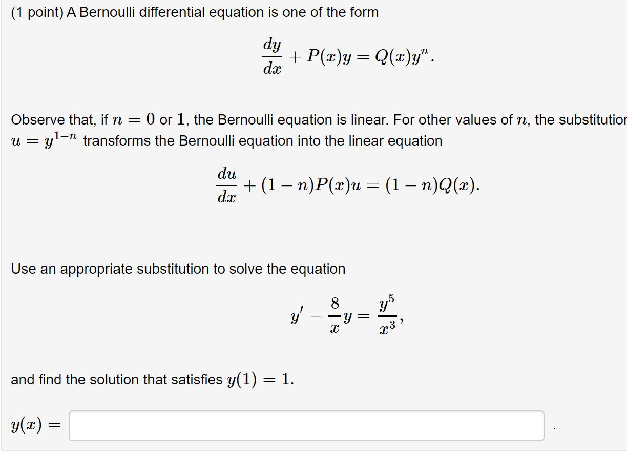 Bernoulli's Differential Equation