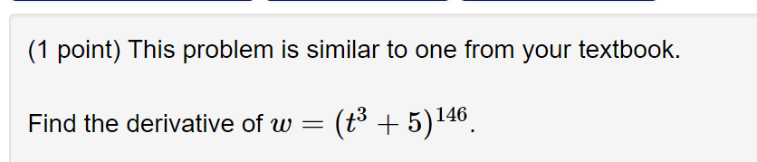 Solved (1 point) This problem is similar to one from your | Chegg.com