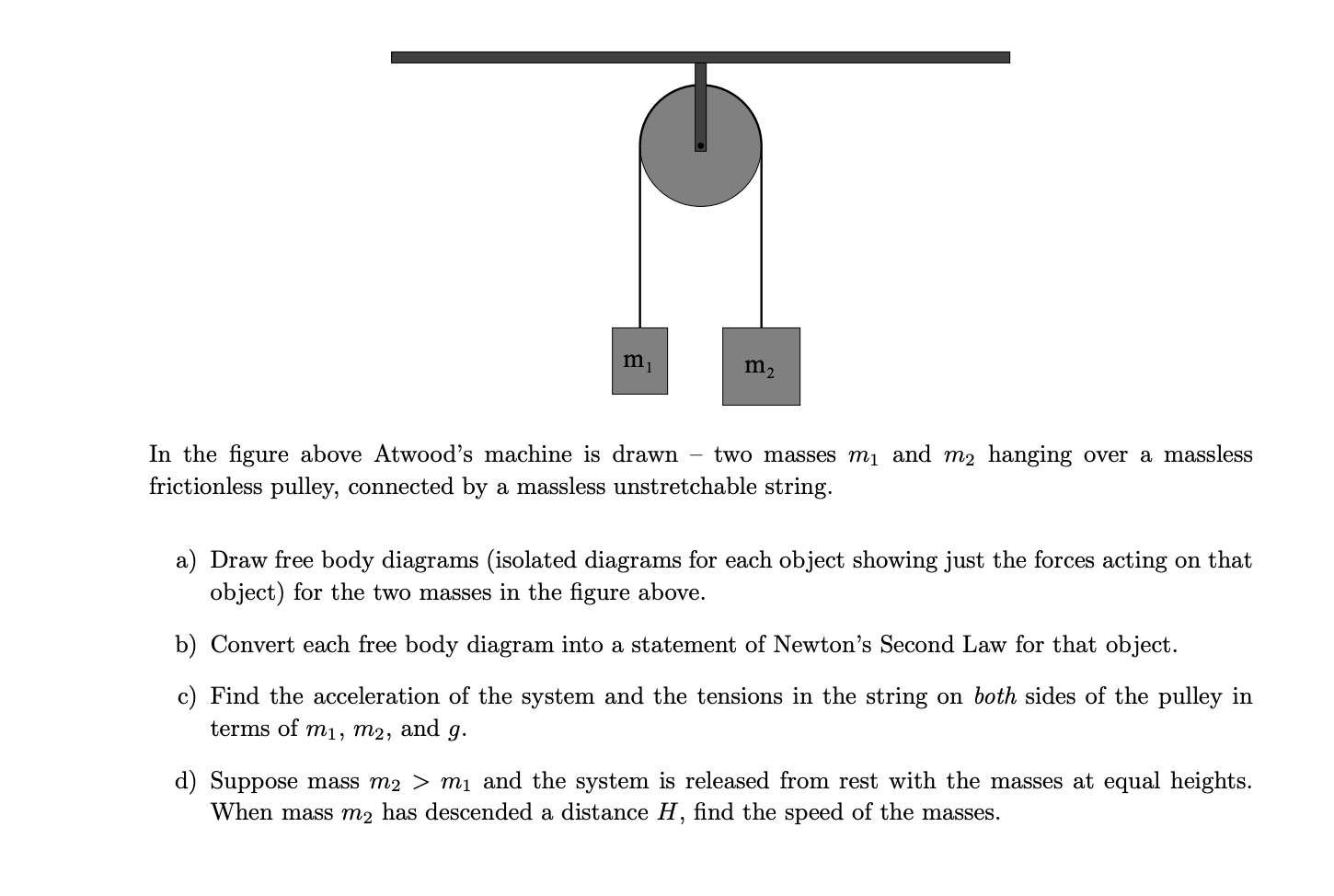 Physics 101/111Lab 7 Atwood's Machine F Mg
