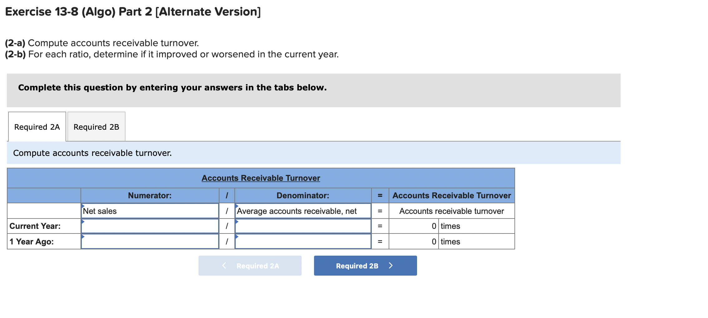 Solved (2-a) Compute Accounts Receivable Turnover. (2-b) For | Chegg.com