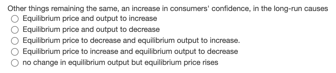 Solved Other things remaining the same, an increase in | Chegg.com
