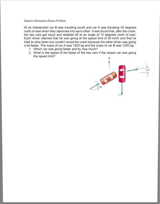 Solved At An Intersection Car B Was Traveling South And Car | Chegg.com