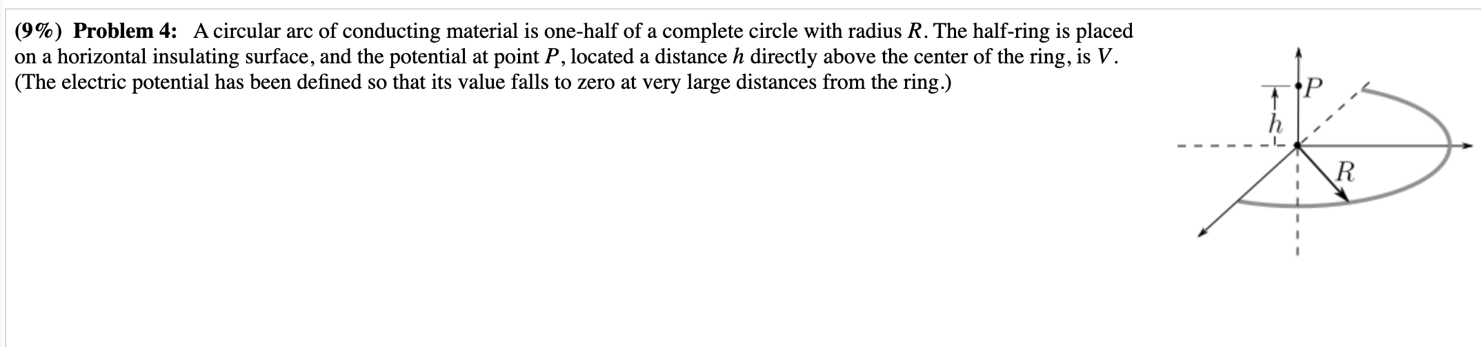Solved (9\%) Problem 4: A circular arc of conducting | Chegg.com