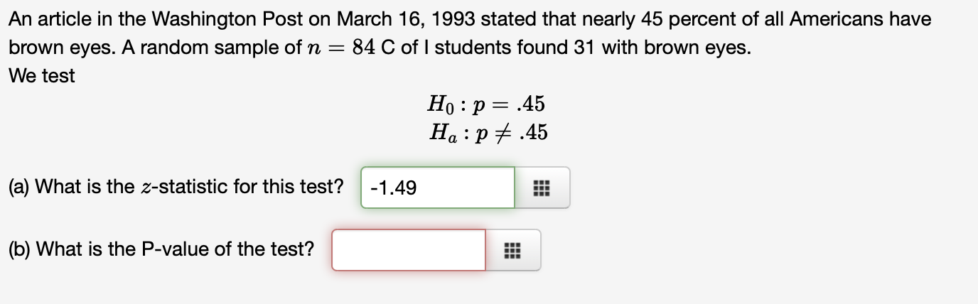 Solved An article in the Washington Post on March 16, 1993 | Chegg.com