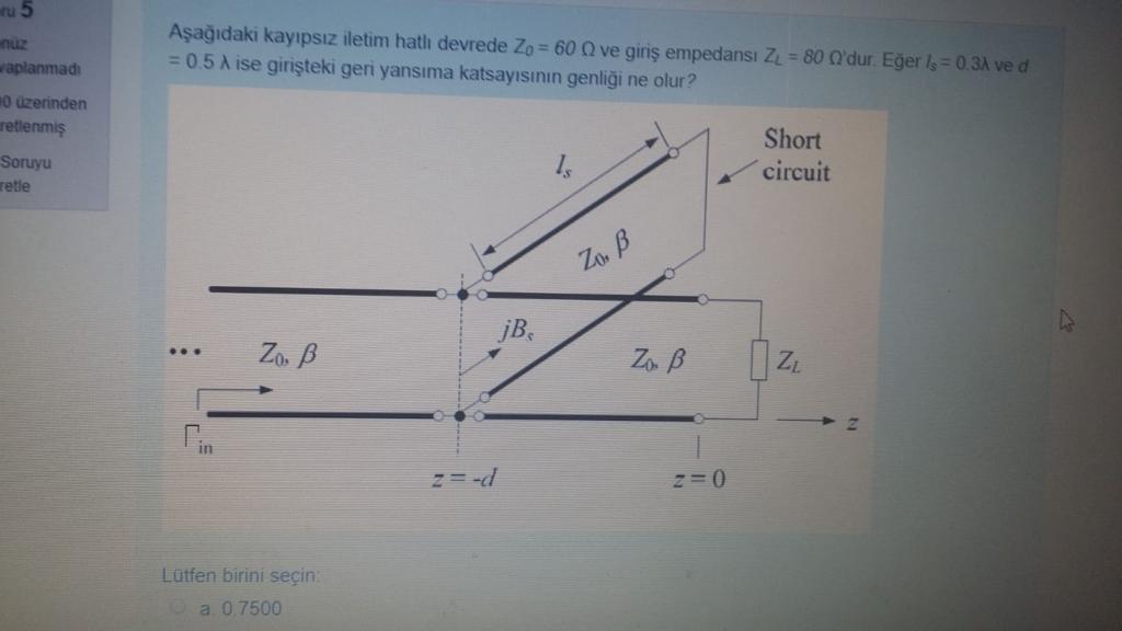 He Following Lossless Transmission Line Is In Circuit Chegg Com