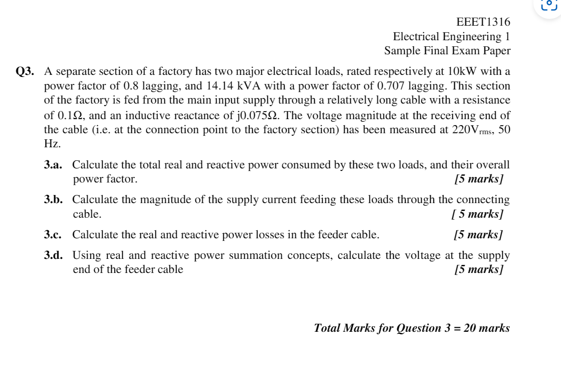 Solved EEET1316Electrical Engineering 1Sample Final Exam | Chegg.com