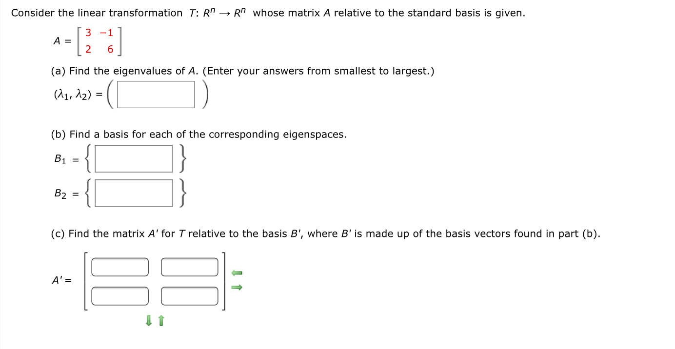 Solved Consider the linear transformation T Rn → Rn whose