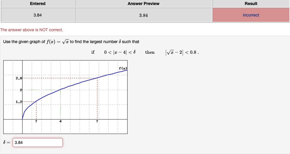 Solved Entered Answer Preview Result 3.84 3.84 incorrect The | Chegg.com