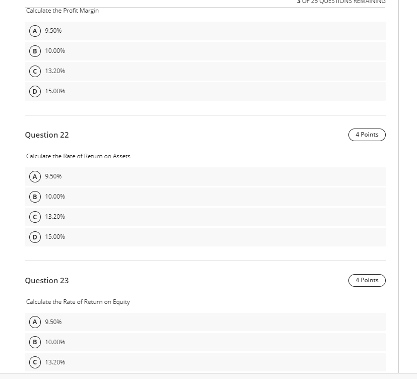 Solved Calculate the Profit Margin 9.50% 10.0096 13.20% | Chegg.com