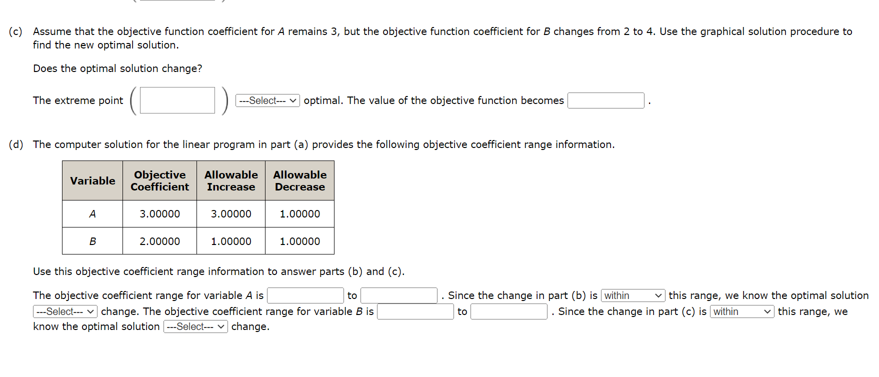 Solved Consider the following linear program. Max 3A+2B | Chegg.com