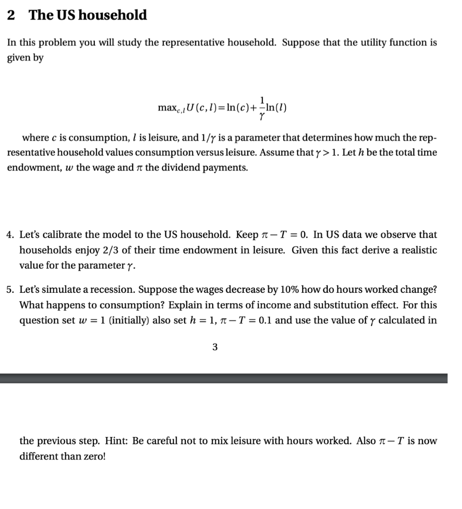 2 The Us Household In This Problem You Will Study Chegg Com