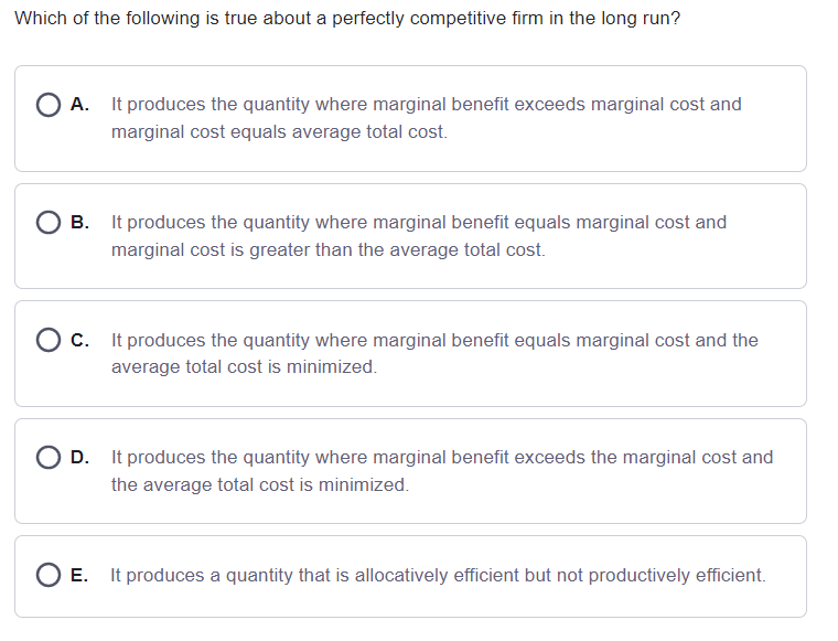 Solved Which of the following is true about a perfectly | Chegg.com