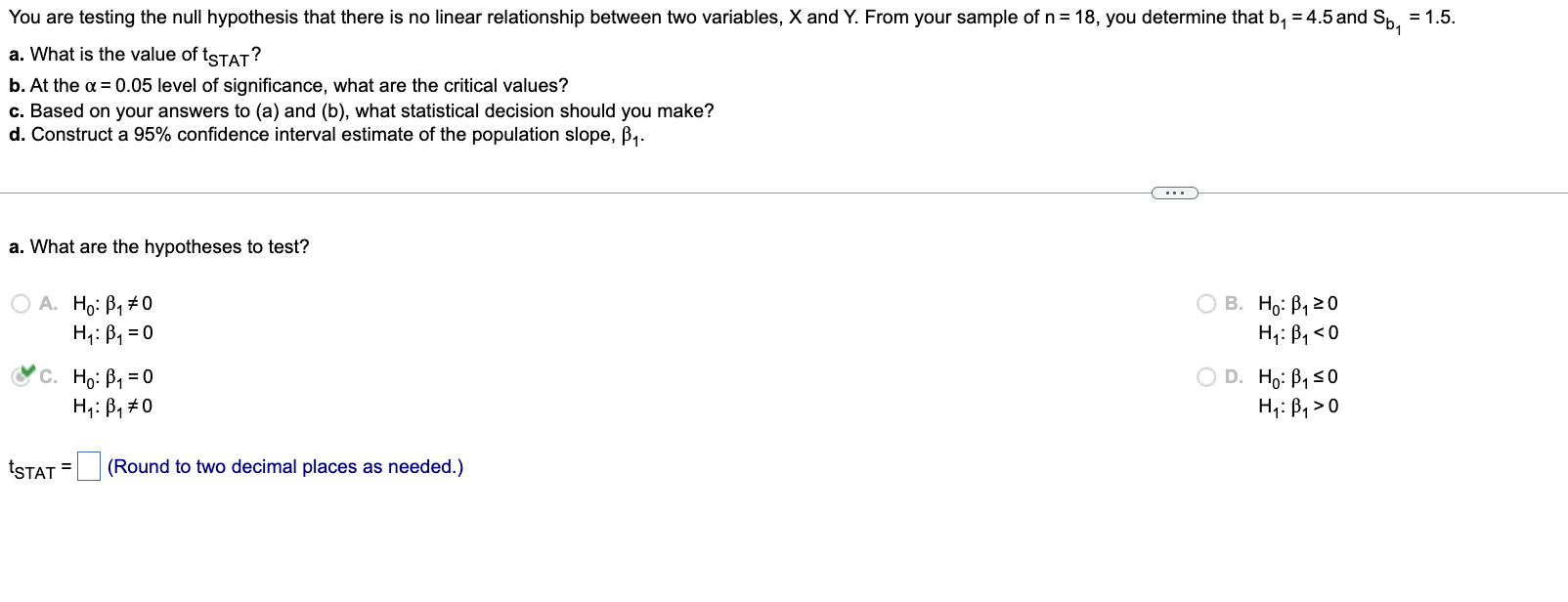 null hypothesis practice questions