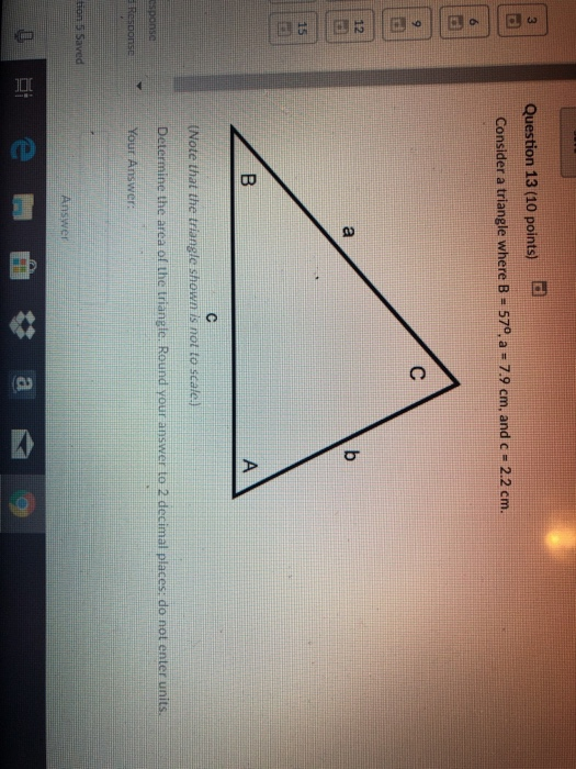 Solved Question 12 (10 points) Consider a triangle where A | Chegg.com