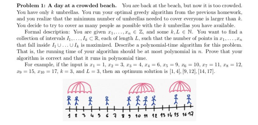 Problem 1: A day at a crowded beach. You are back at | Chegg.com