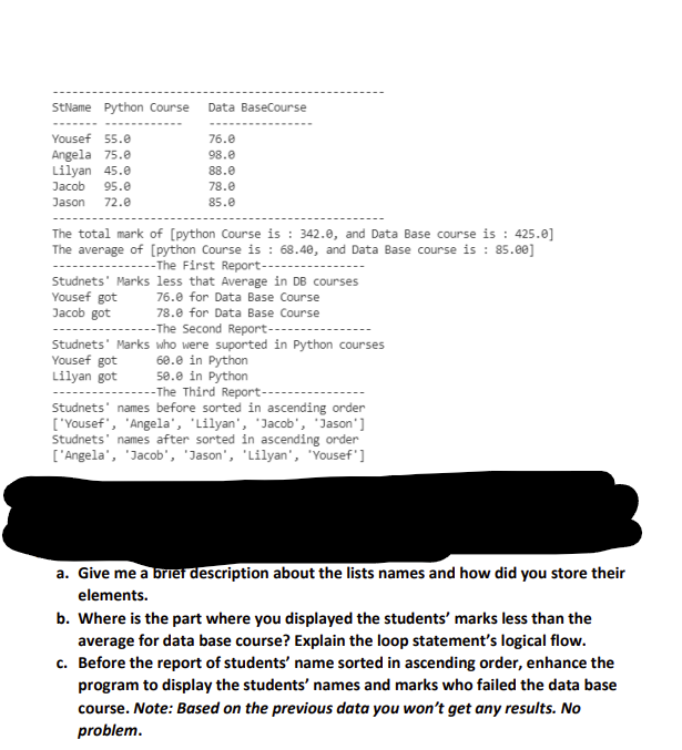 Solved Program 3 - Students' Marks Design and write a | Chegg.com