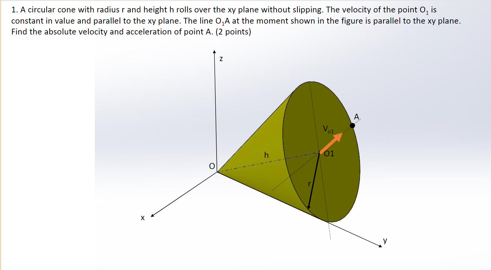 1 A Circular Cone With Radius R And Height H Roll Chegg Com