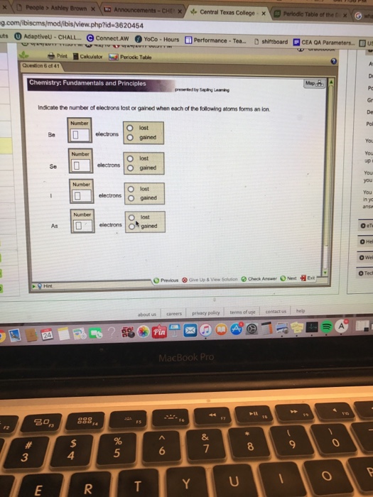 Solved Indicate The Number Of Electrons Lost Or Gained When 5003