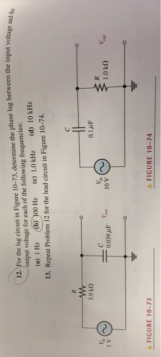 Solved For the lag circuit in Figure 10-73, determine the | Chegg.com