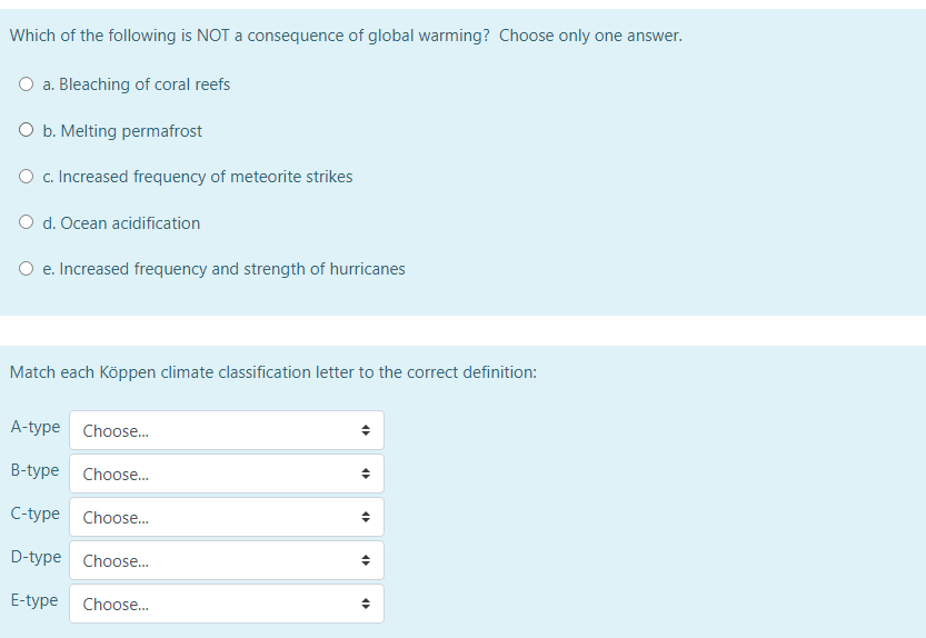 Solved Which of the following is NOT a consequence of global | Chegg.com