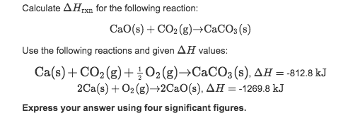 Solved Calculate Δ Hrxn for the following reaction: CH4 (g) | Chegg.com