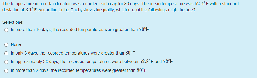 Solved The temperature in a certain location was recorded | Chegg.com