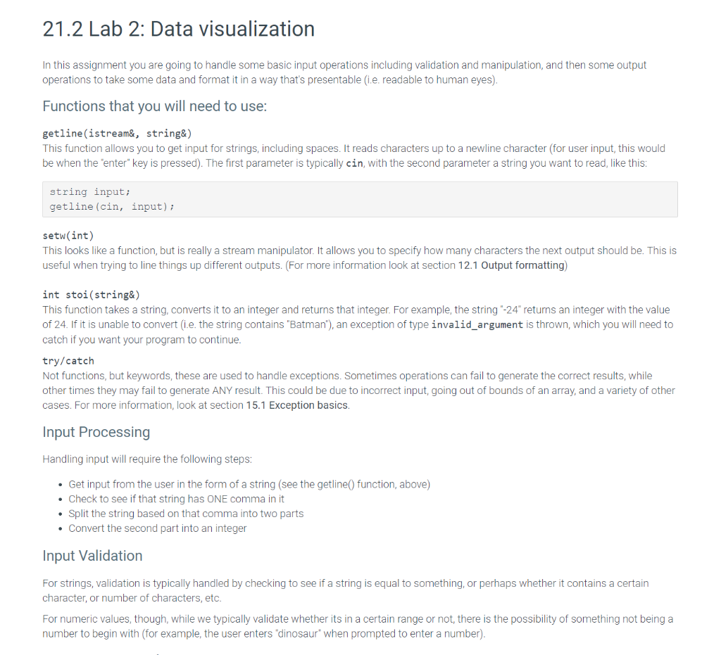 21.2 Lab 2: Data visualization In this assignment you | Chegg.com